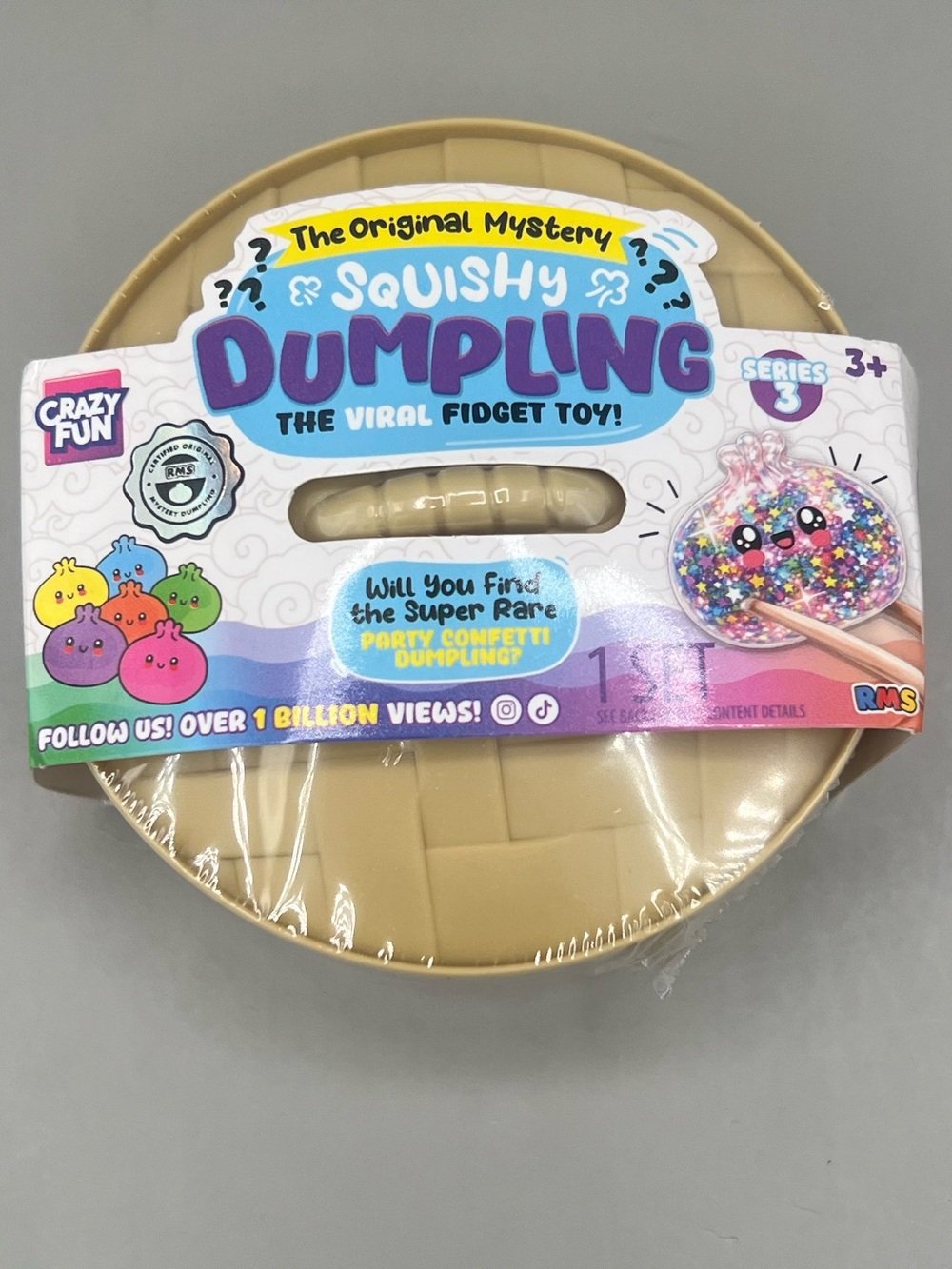 Authentic RMS Crazy Fun Original Mystery PARTY CONFETTI Edition Dumpling 4” NEW🥳